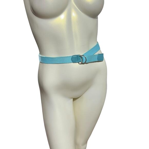 Vintage Adjustable Light Blue Fabric Belt - Small/Medium Waist - Picture 14 of 16